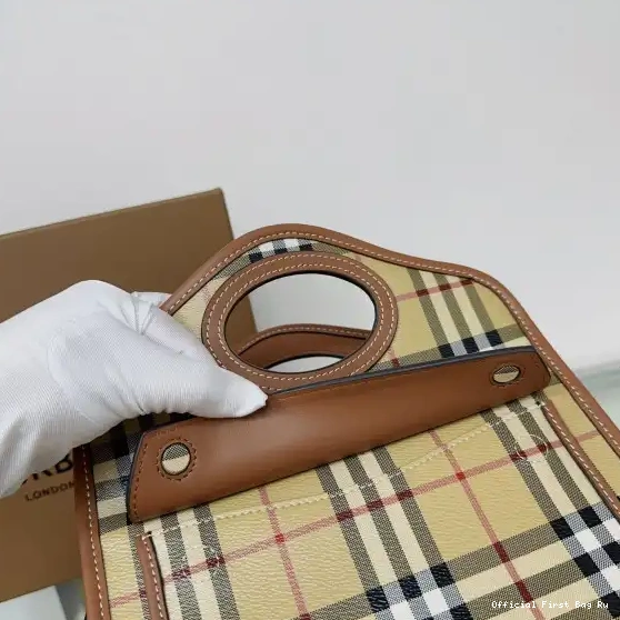 Official First Bag Ru BURBERRY Pocket Bag-23*6*26.5CM Mini 0514